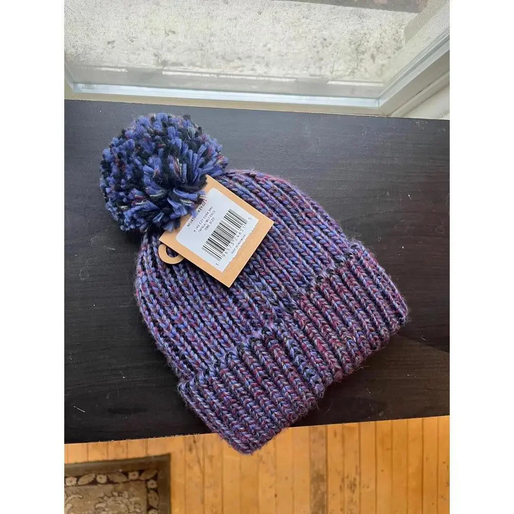 NWT The North Face Fleece Lined Kids Youth Winter Pom Knit Hat Beanie Cozy Panda - Picture 2 of 5